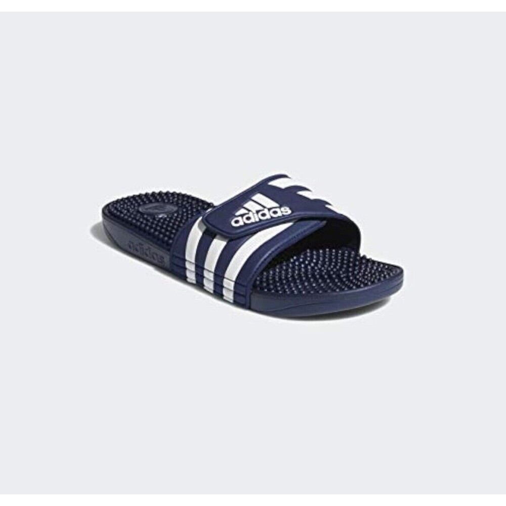 Adidas Adissage slides Sandals Dark Blue White Men’s Size 11 Women’s Size 12